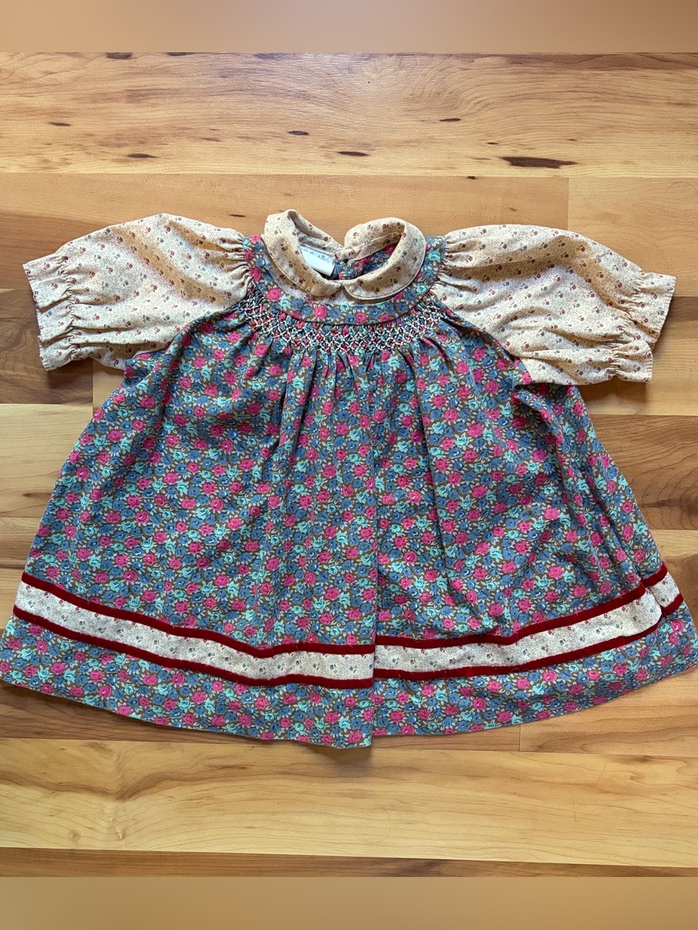 Vintage Polly Flinders hand smocked peasant top